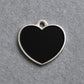 Solid Heart Black ID Tag