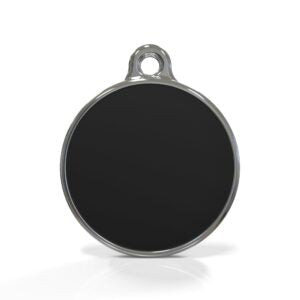 Solid Round Black ID Tag