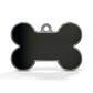 Solid Bone Black ID Tag Small