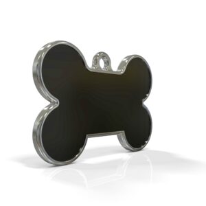 Solid Bone Black ID Tag Medium