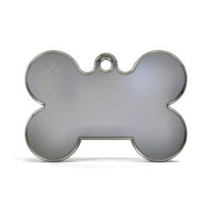 Solid Bone Black ID Tag Small