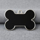 Solid Bone Black ID Tag Small