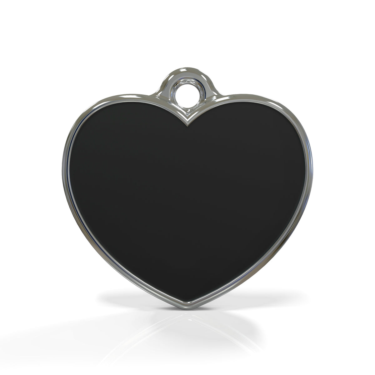 Solid Heart Black ID Tag