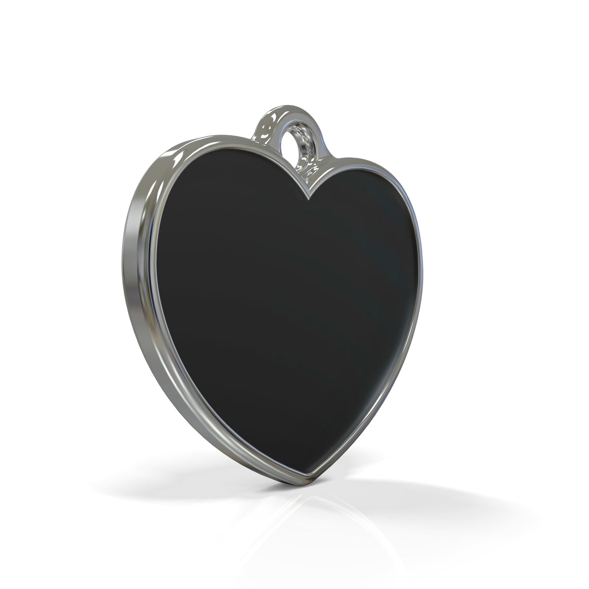 Solid Heart Black ID Tag