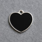 Solid Heart Black ID Tag