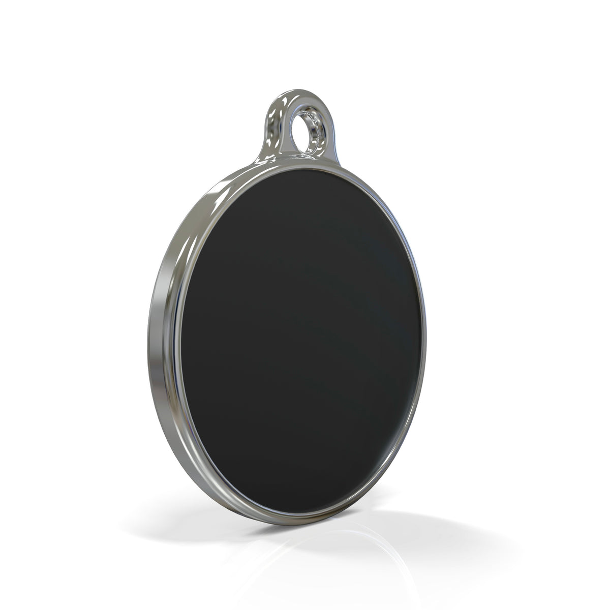 Solid Round Black ID Tag