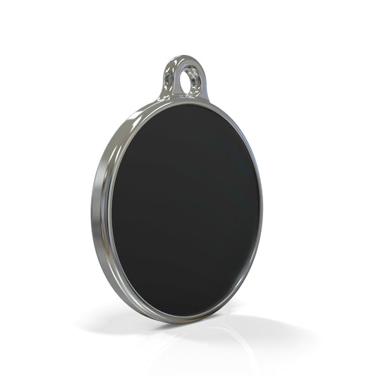 Solid Round Black ID Tag