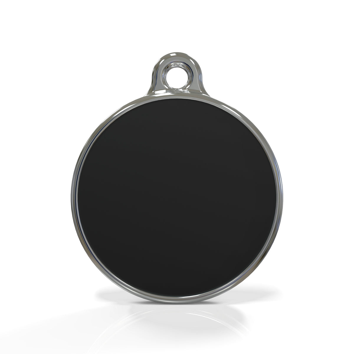 Solid Round Black ID Tag