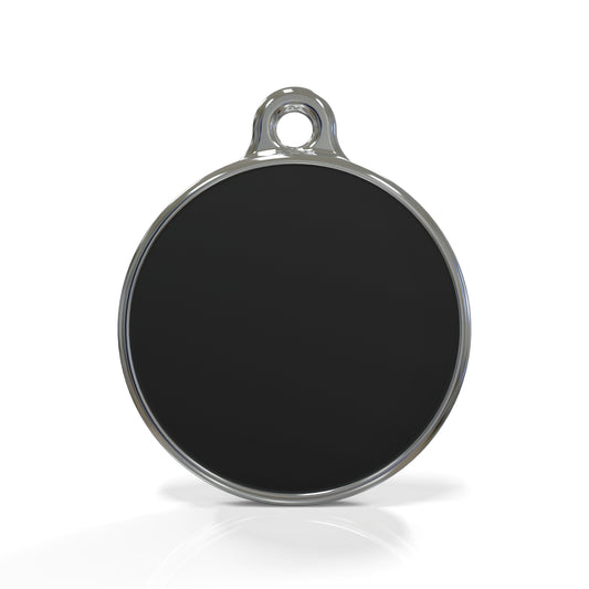 Solid Round Black ID Tag