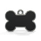 Solid Bone Black ID Tag Small