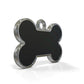 Solid Bone Black ID Tag Small