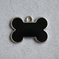Solid Bone Black ID Tag Small