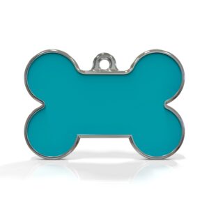 Solid Bone Blue ID Tag Medium
