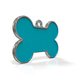 Solid Bone Blue ID Tag Medium