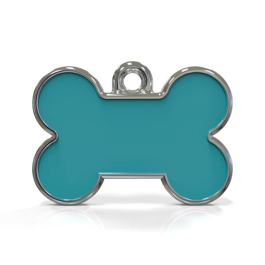 Solid Bone Blue ID Tag Small