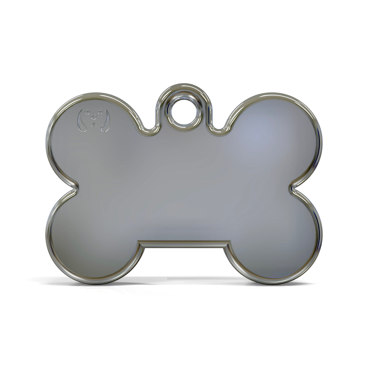 Solid Bone Blue ID Tag Medium