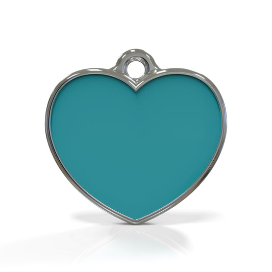 Solid Heart Blue ID Tag