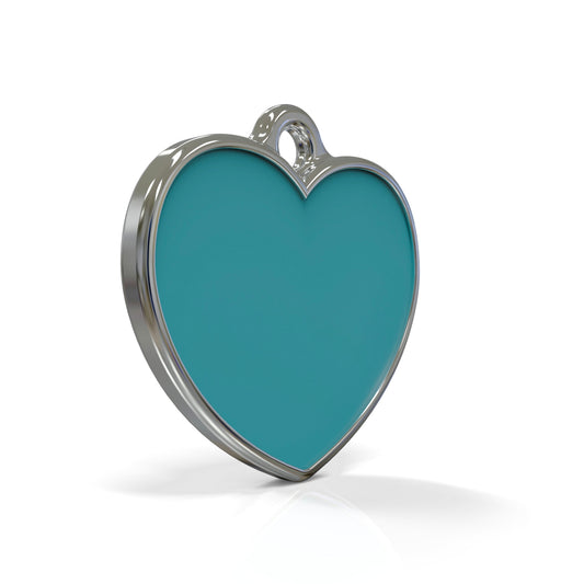 Solid Heart Blue ID Tag