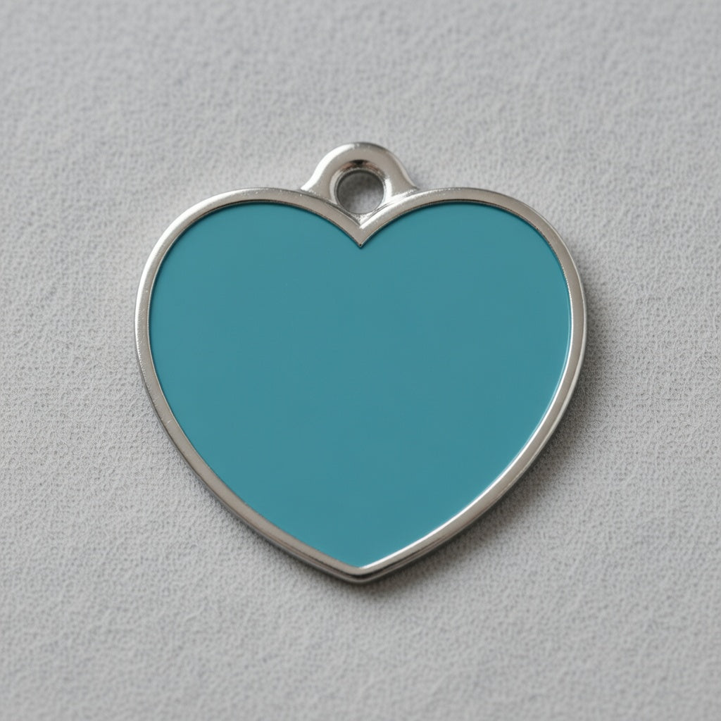 Solid Heart Blue ID Tag