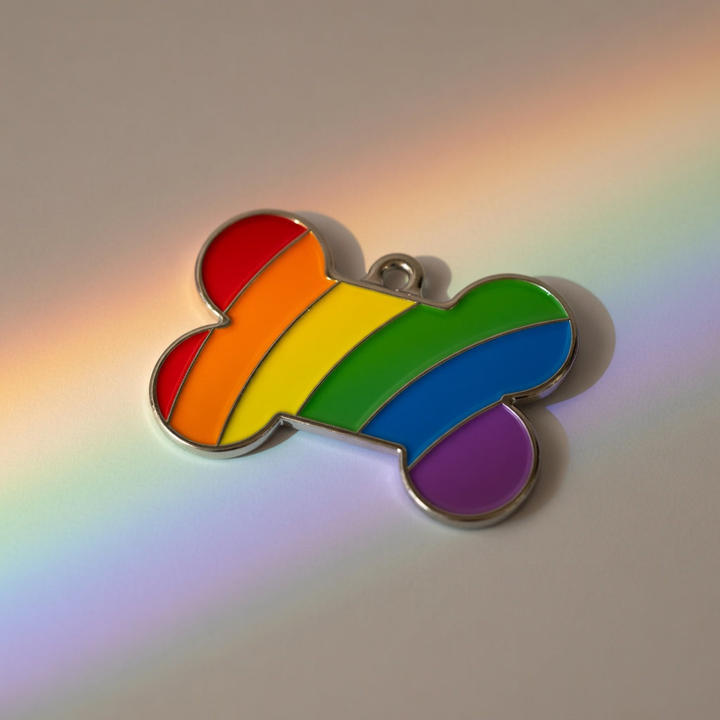 Pride Bone Rainbow ID Tag Medium