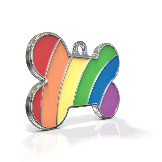 Pride Bone Rainbow ID Tag Medium