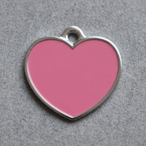 Solid Heart Pink ID Tag