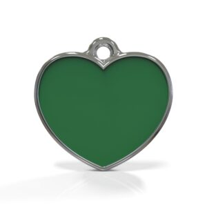 Solid Heart Green ID Tag