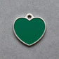 Solid Heart Green ID Tag