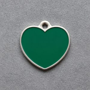 Solid Heart Green ID Tag