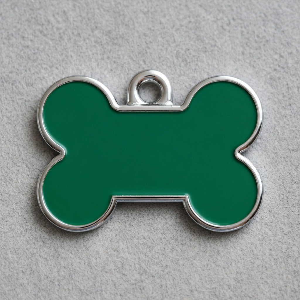 Solid Bone Green ID Tag Medium