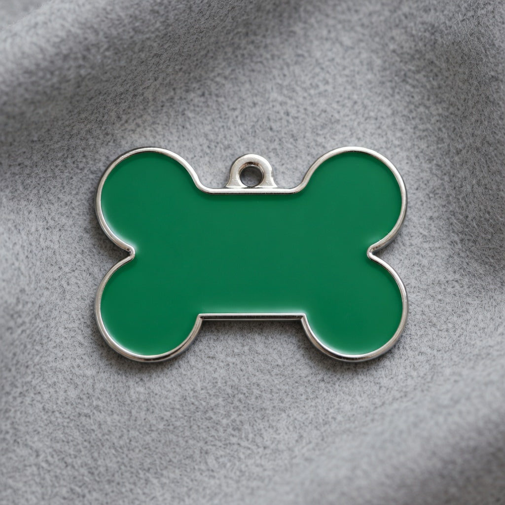 Solid Bone Green ID Tag Small