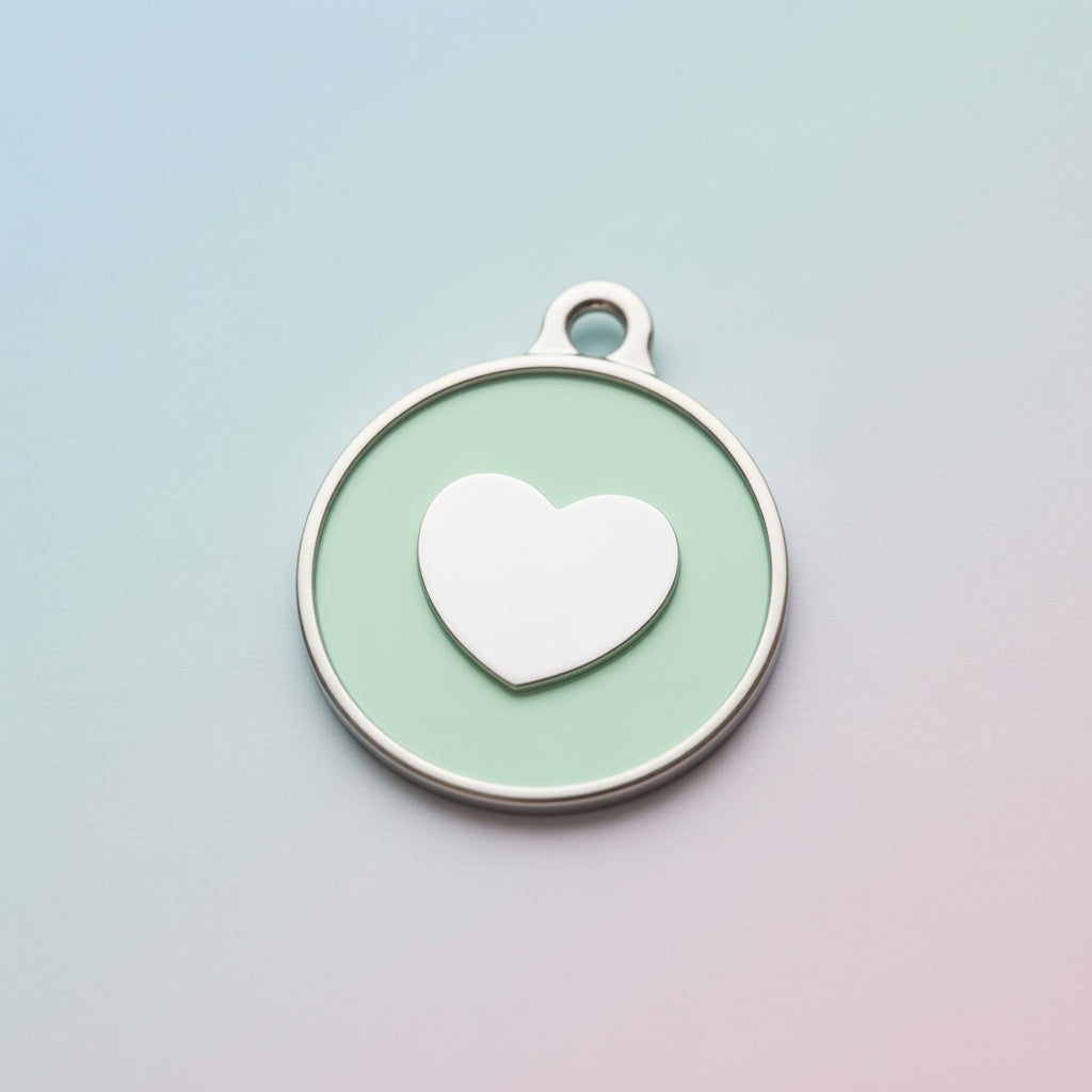Icon Heart Pistachio ID Tag