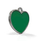 Solid Heart Green ID Tag