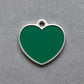 Solid Heart Green ID Tag