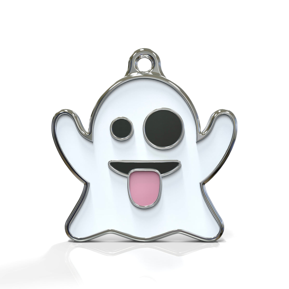 Emoji Silly Ghost ID Tag