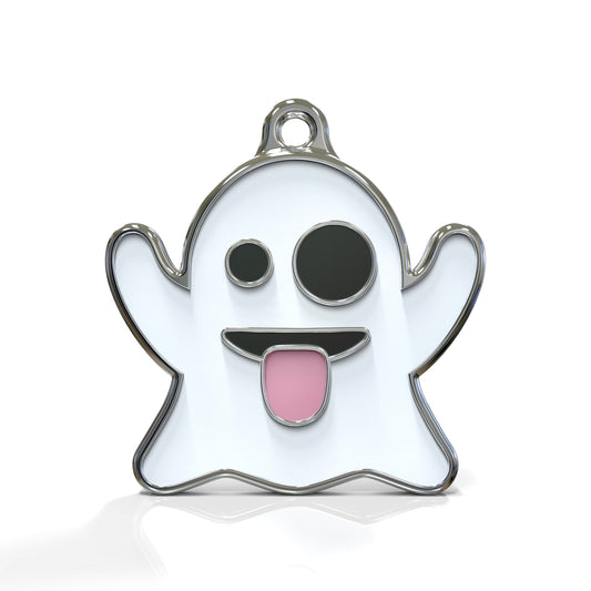 Emoji Silly Ghost ID Tag