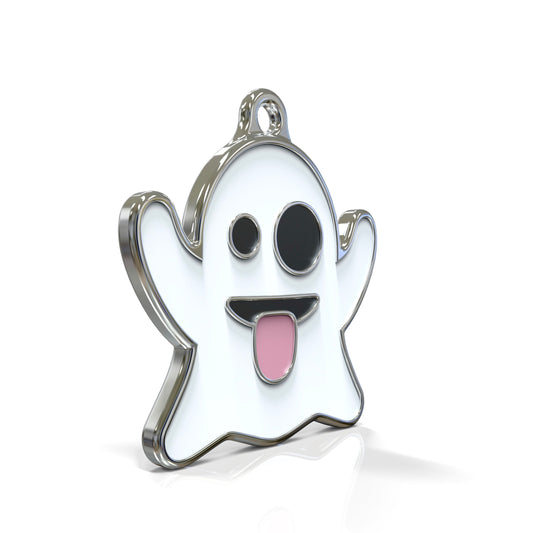 Emoji Silly Ghost ID Tag