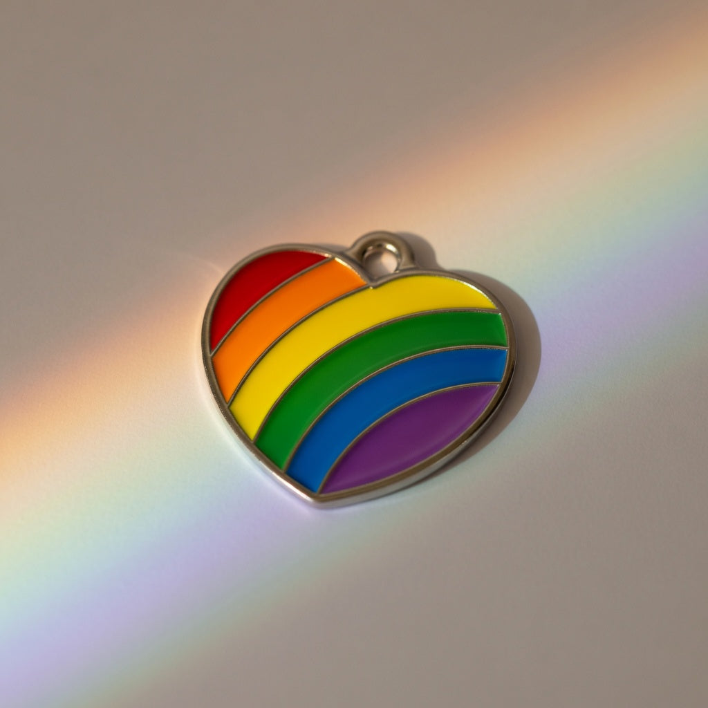 Pride Heart Rainbow ID Tag