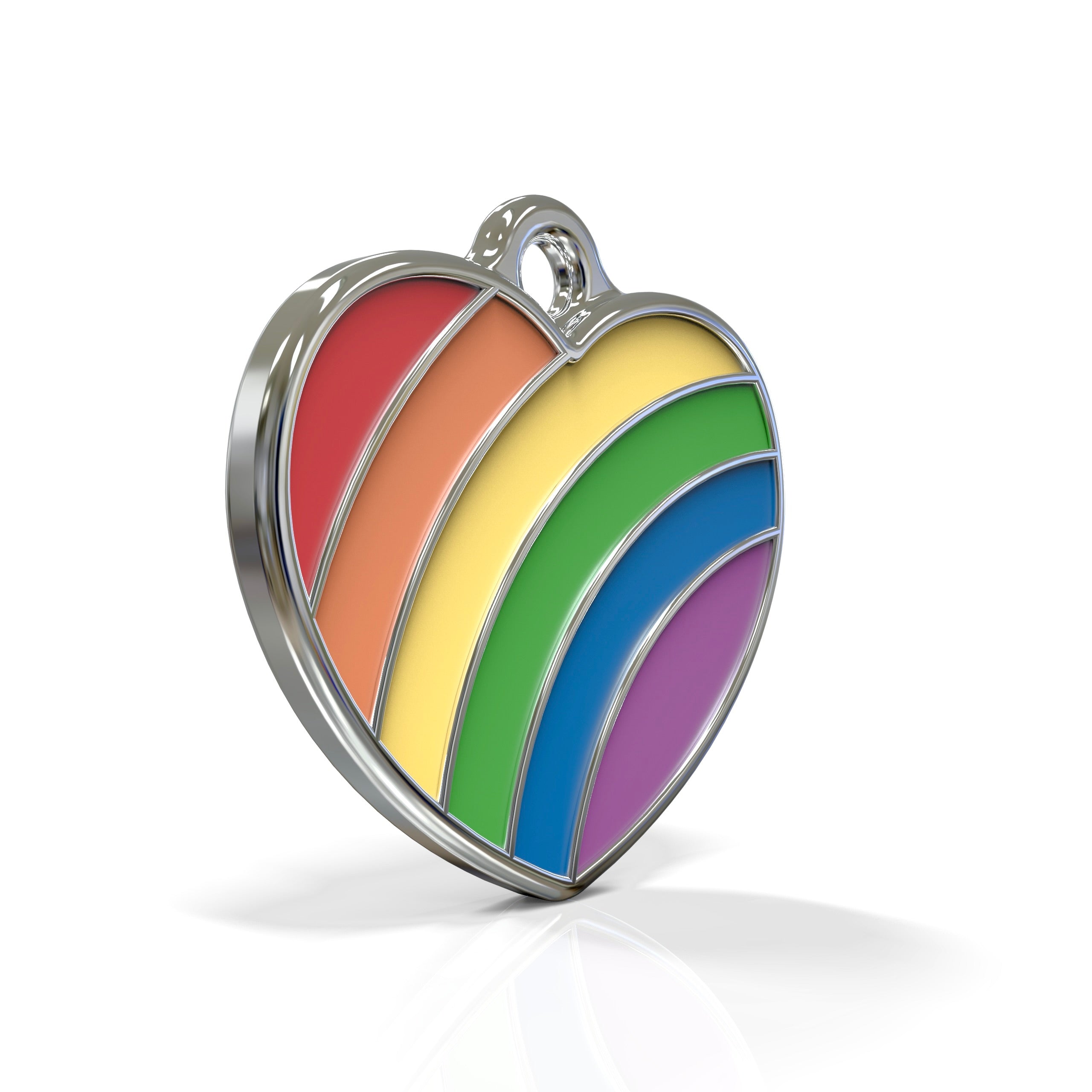 Pride Heart Rainbow ID Tag