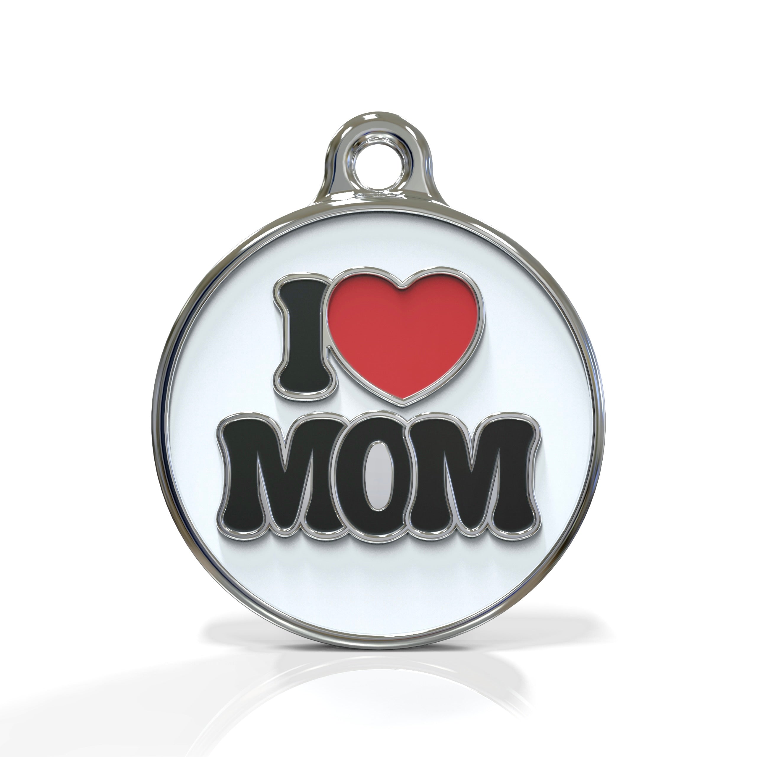 I Love Mom ID tag
