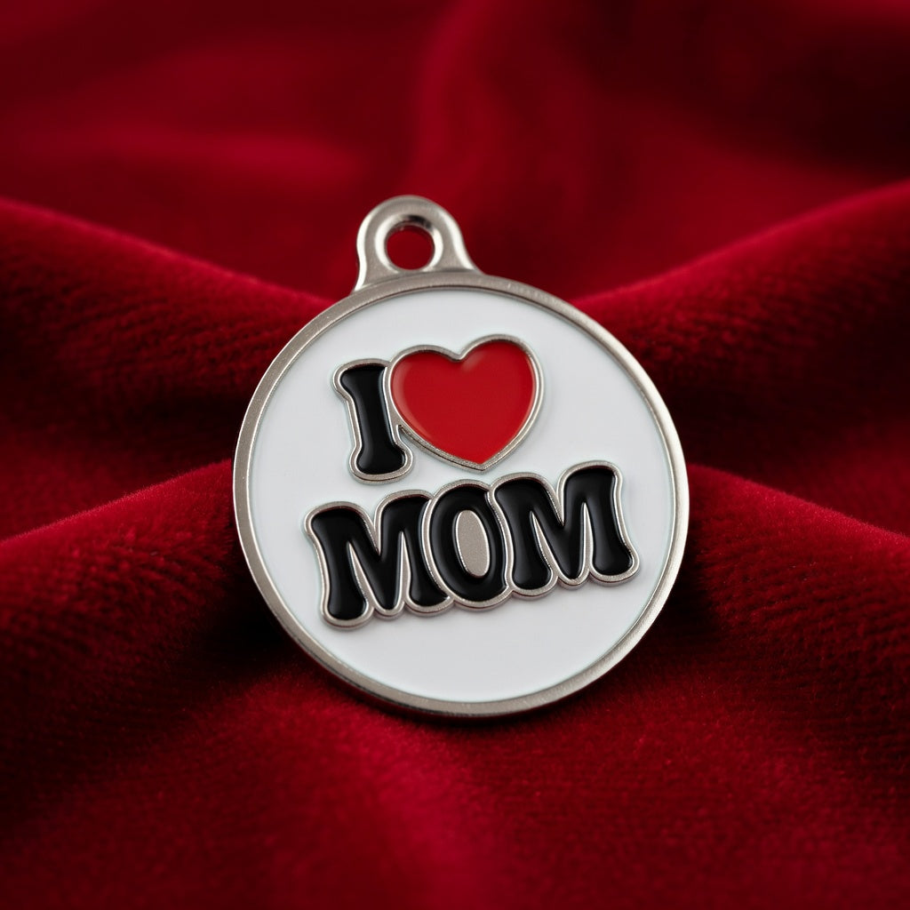 I Love Mom ID tag