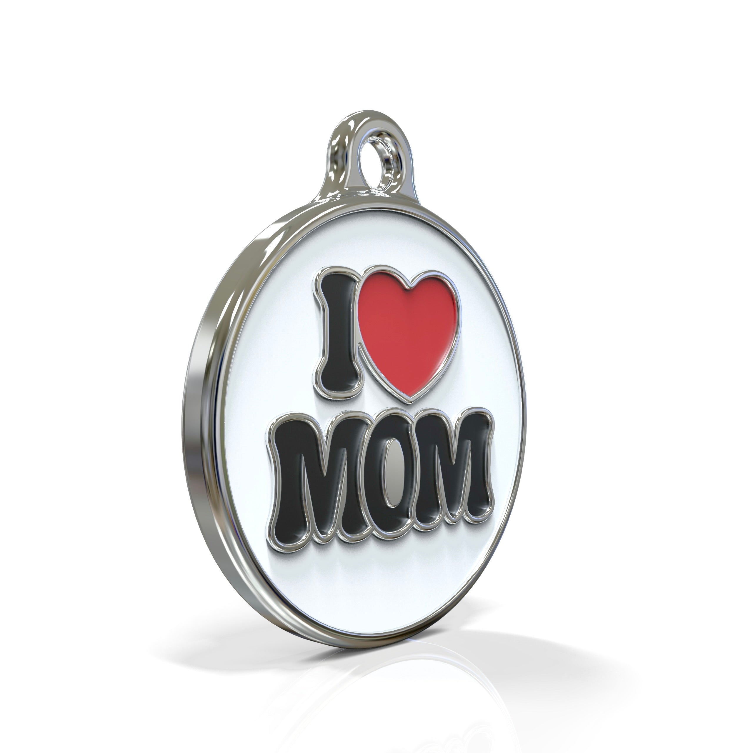 I Love Mom ID tag