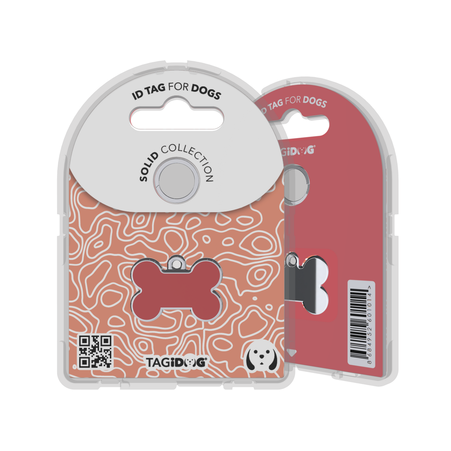 Solid Bone Red ID Tag Small