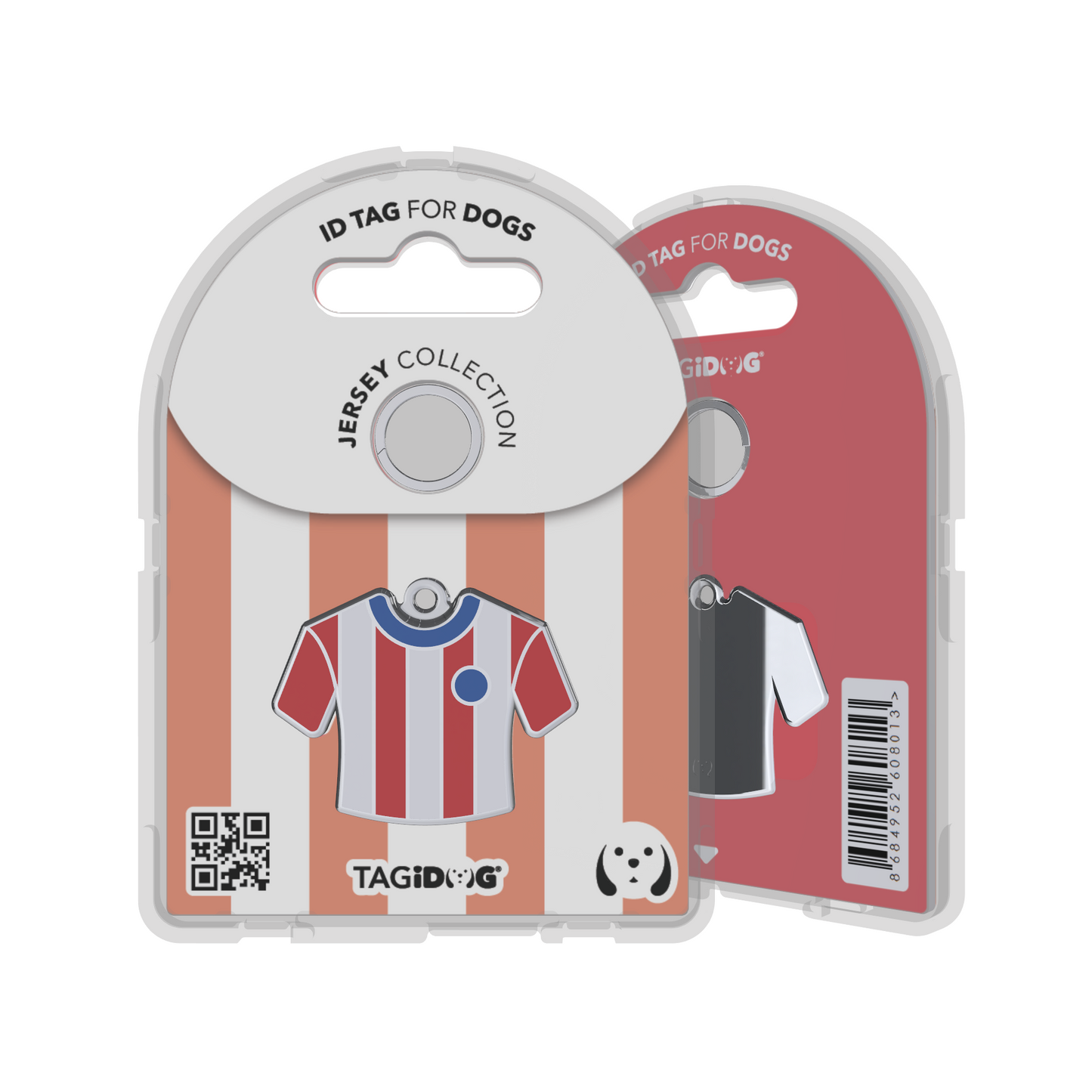 Jersey Vertical Red-Navy ID Tag