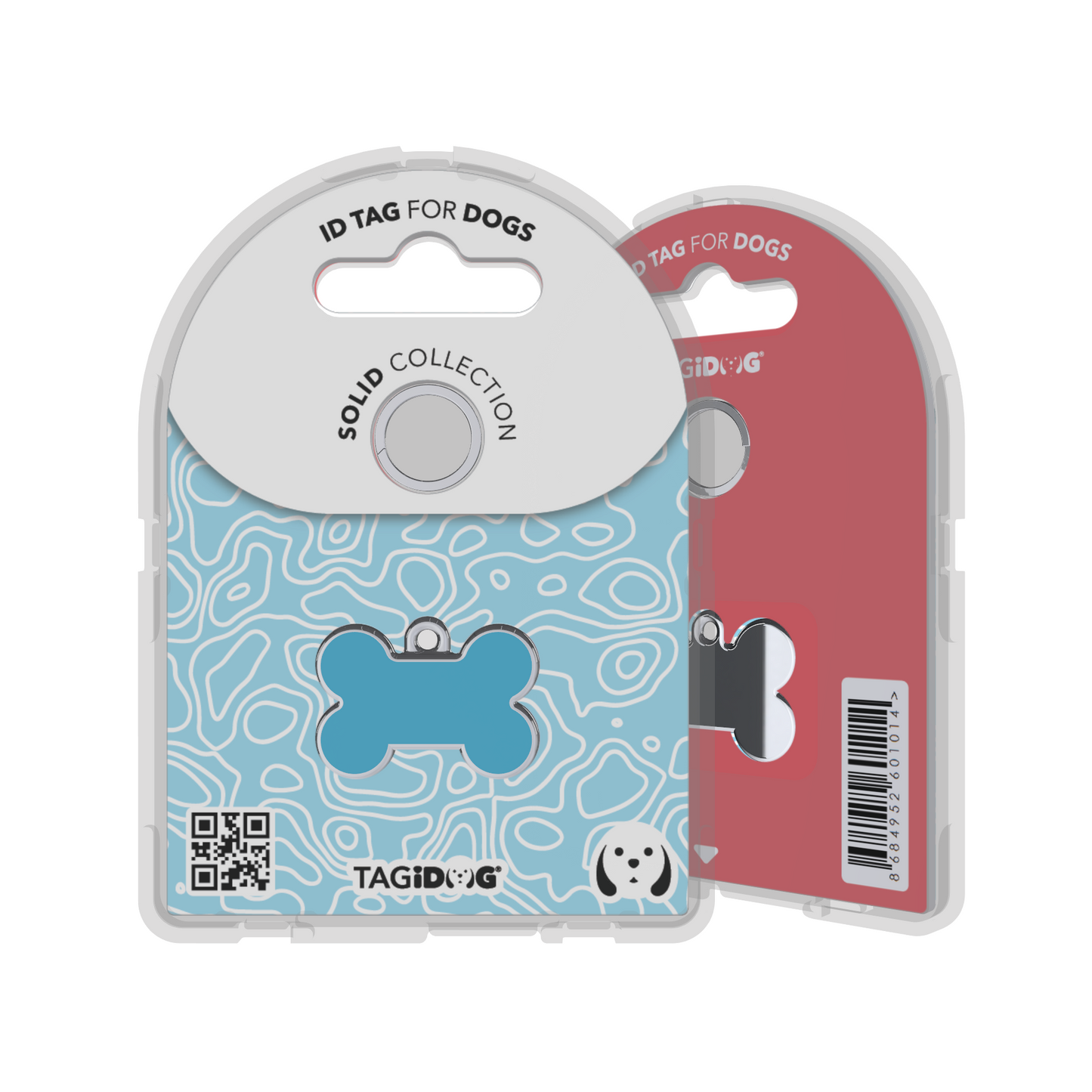 Solid Bone Blue ID Tag Small