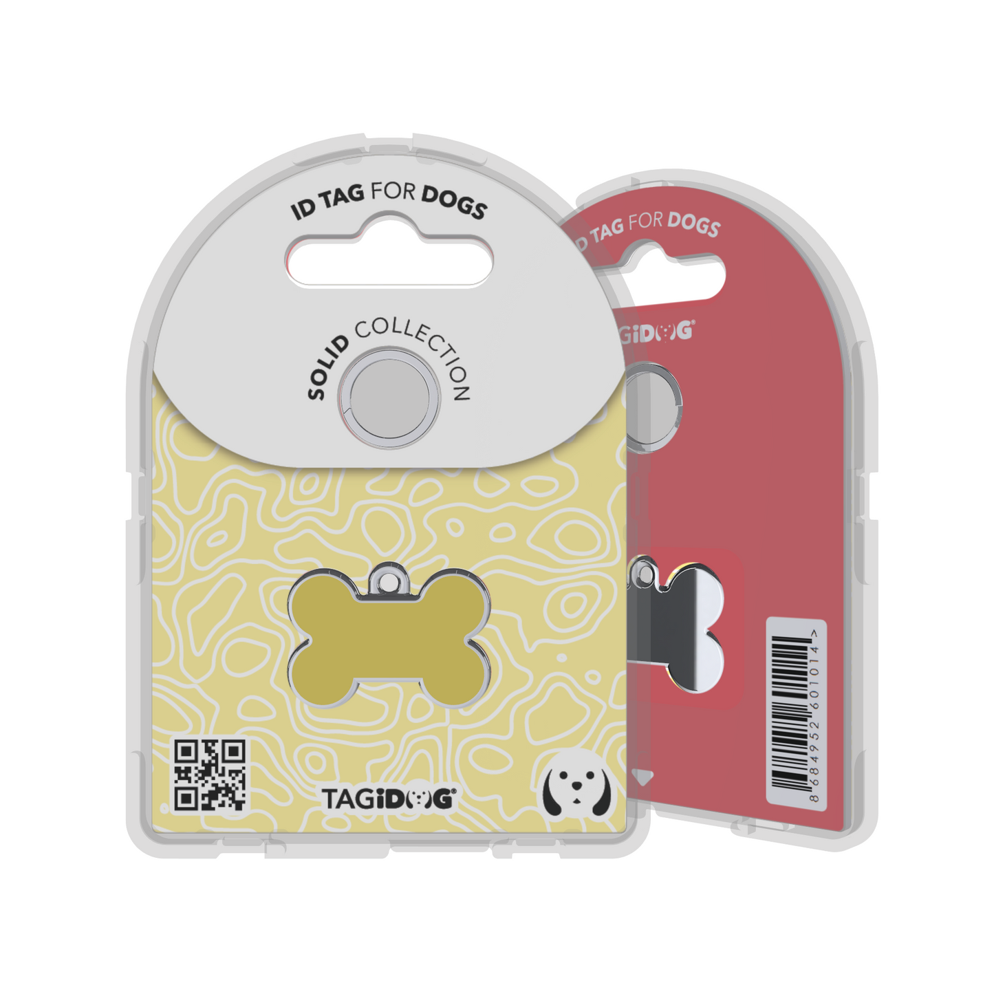 Solid Bone Yellow ID Tag Small