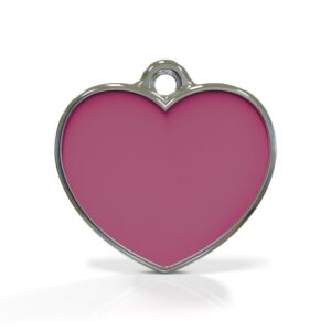 Solid Heart Pink ID Tag