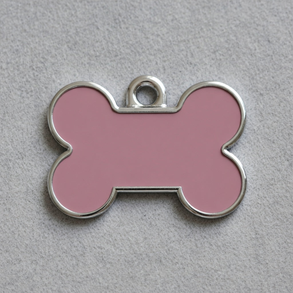 Solid Bone Pink  ID Tag Medium
