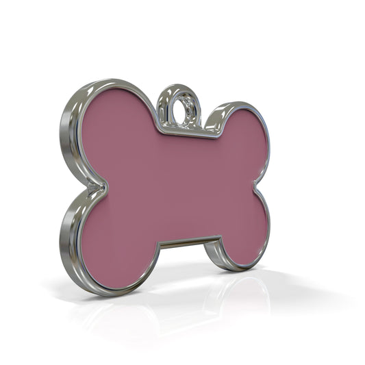 Solid Bone Pink ID Tag Small