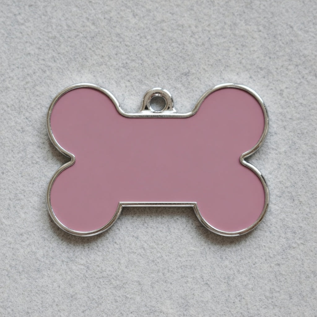 Solid Bone Pink ID Tag Small
